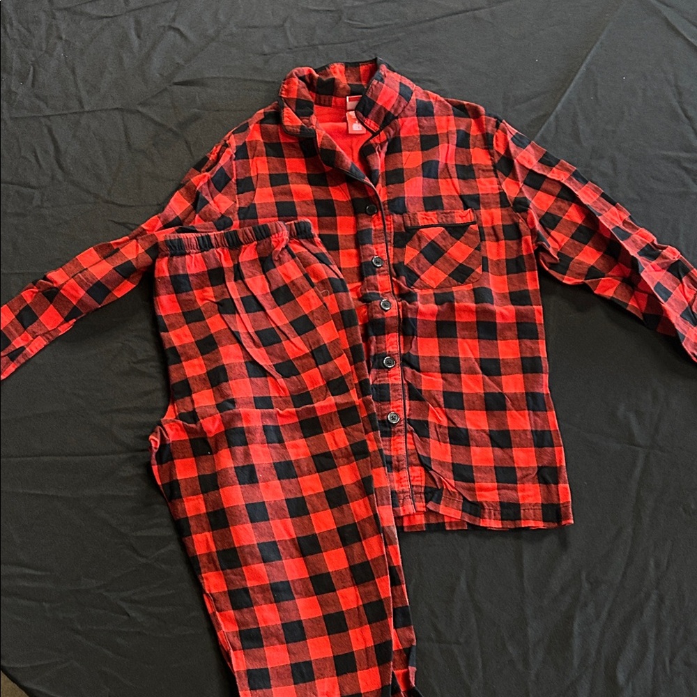 Red and Black Plaid Pajama Set